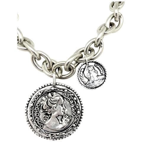 Collana In Argento 10µ Moneta Doppia Irregolare - Foto 4