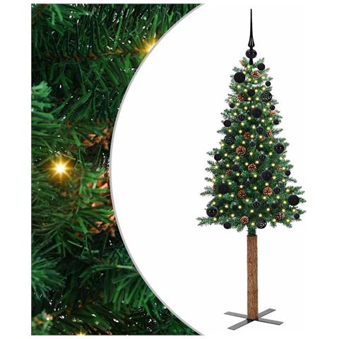 Albero di Natale snodato con 150 LED con supporto Verde 150 cm - Foto 1