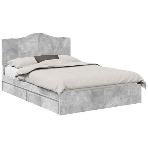 Letto con Contenitore con testiera Grigio cemento 150 x 200 cm - Foto 1