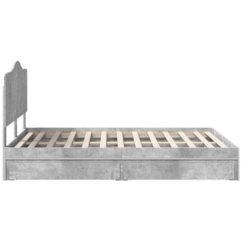 Letto con Contenitore con testiera Grigio cemento 150 x 200 cm - Foto 9