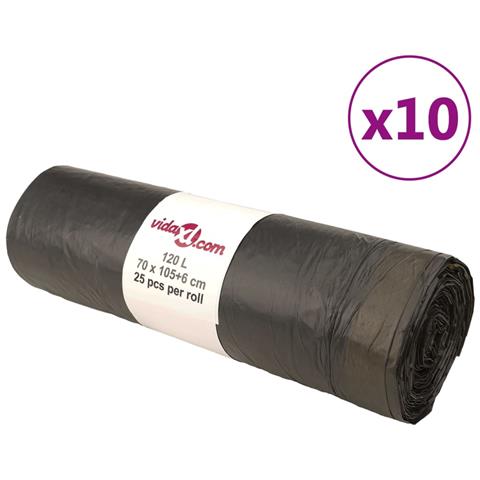 Sacchetti per Cestini con Coulisse 250 pz Neri 120 L - Foto 1