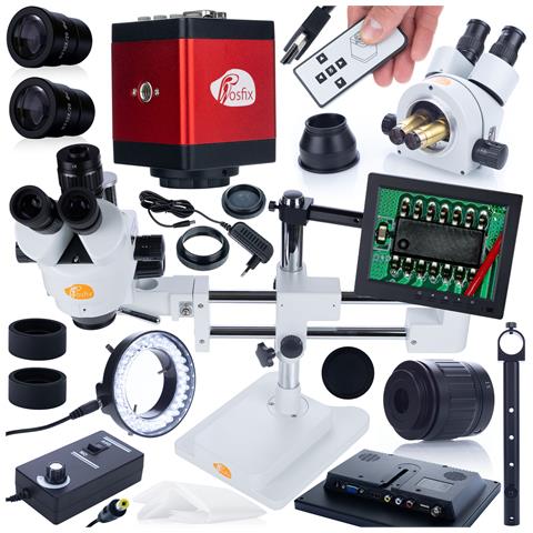Mikroscopio Stereoscopico Trinoculare Jupiter Pro Msjp-t-sdms1 - Zoom 7x-45x, Display 8"", Illuminatore 56xled, Camera Scorpius - Foto 1