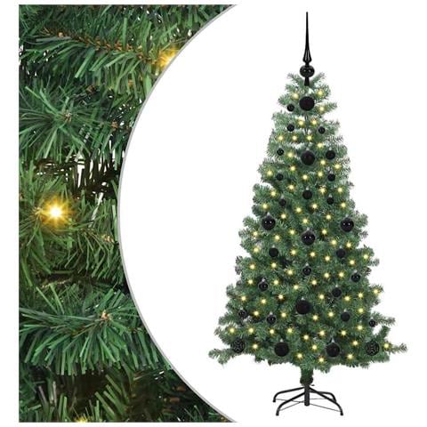 Albero di Natale con 150 LED con supporto Verde 120 cm PVC - Foto 1