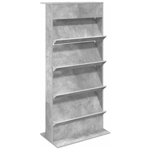 Scaffale per riviste Grigio cemento 70 x 41 x 156 cm - Foto 1
