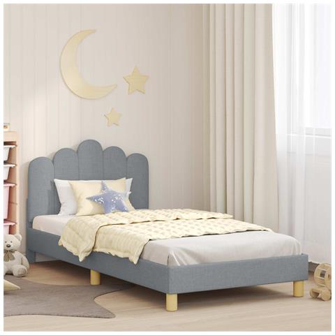Struttura letto bambini con testata Grigio chiaro 90 x 190 cm - Foto 2