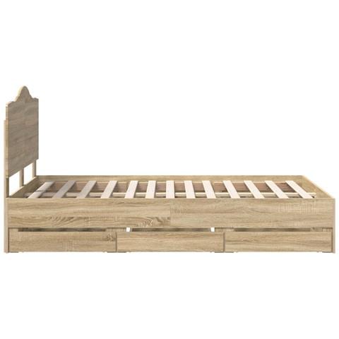 Struttura del letto con cassetto Rovere Sonoma 120 x 190 cm - Foto 9