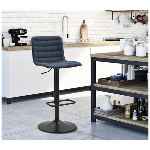 Set Di 2 Sgabelli Alti Vkh445-nero-metallo-43x49,5x85,5 Cm - Foto 8