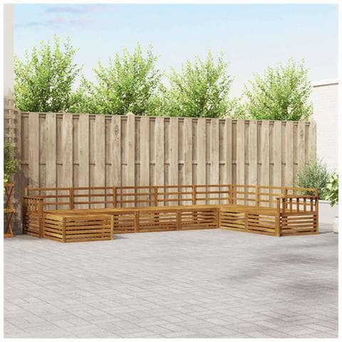 Set divani 8 pcs Naturale Legno di Acacia Massello - Foto 2