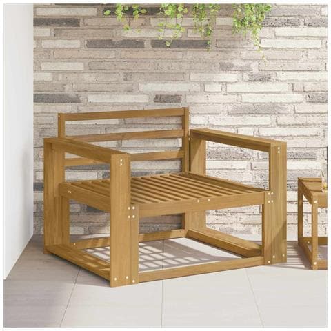Divano centrale per esterno Legno di Acacia Massello Bianco - Foto 2