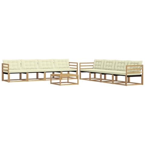 Set di divani da esterno 9 pcs Bianco e Crema 79 x 79 x 37 cm - Foto 1
