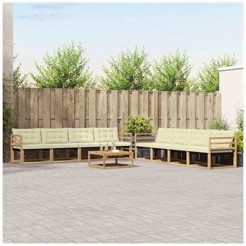 Set di divani da esterno 9 pcs Bianco e Crema 79 x 79 x 37 cm - Foto 2