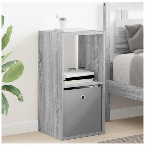 Comodino Grigio Sonoma 35 x 32 x 68,5 cm Legno multistrato - Foto 2