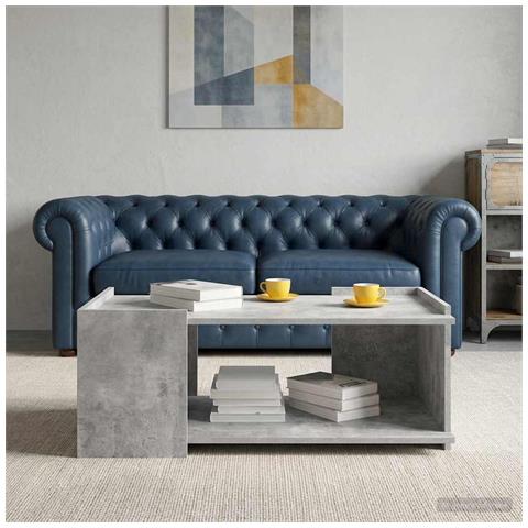 Tavolino da salotto Grigio Cemento 90 x 50 x 33 cm - Foto 2