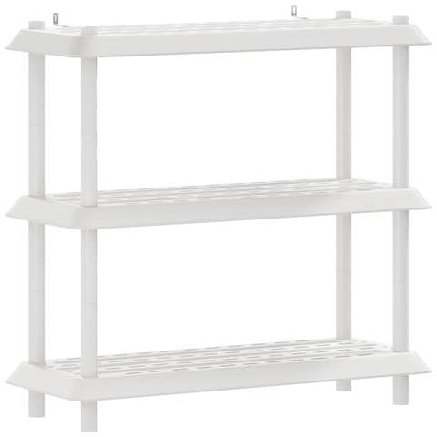 Unità di scaffalatura 3 livelli 100 x 40 x 96 cm PP Bianco - Foto 1
