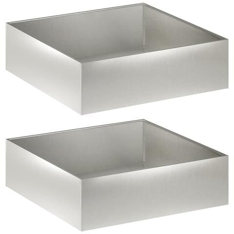 Vaso da giardino 2 pz Argento 80 x 80 x 30 cm Acciaio Inox - Foto 1