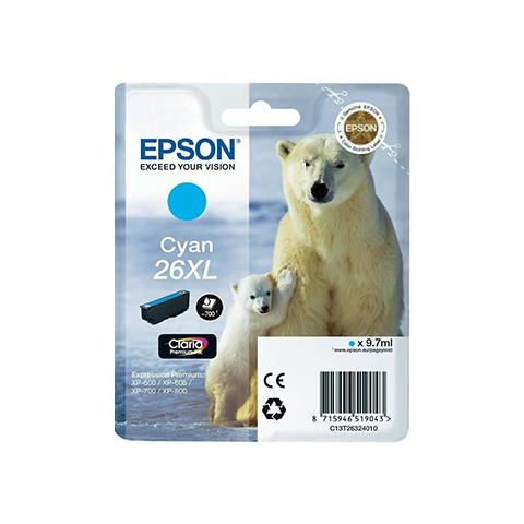 C13T26324010 Cartuccia Ink Originale Ciano per Epson Premium XP-610 Capacità 700 Pagine  - Foto 6