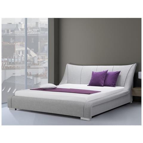 Letto Matrimoniale Moderno In Tessuto Grigio 180x200cm Nantes - Foto 2