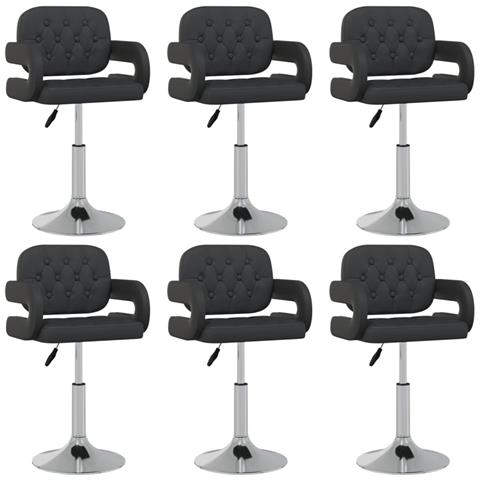 Sedie da Pranzo Girevoli 6 pz Nere in Similpelle - Foto 1