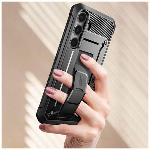 Cover Completa Per Samsung Galaxy S24 Antishock Con Cavalletto, Nero - Foto 2