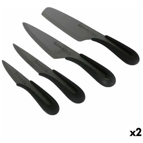 Set Di Coltelli Santa Clara Ceramica 4 Pezzi Nero 17 Cm 17 (2 Unità) - Foto 1