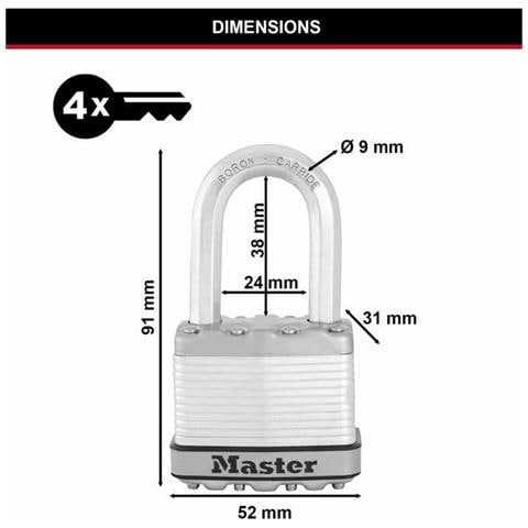 Lucchetto Con Chiave Master Lock (3 Unità) - Foto 2