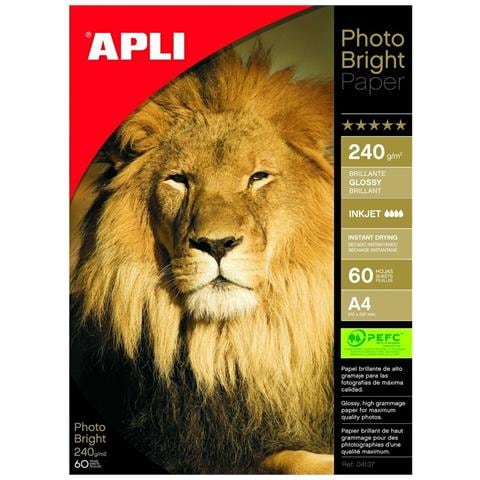 Carta Fotografica Lucida Apli Inkjet 60 Fogli 240 G /m² A4 - Foto 2