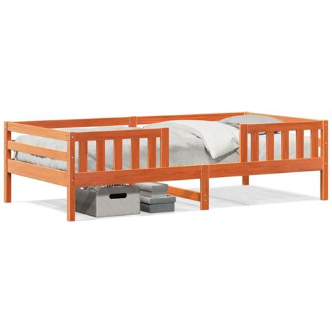 VidaXL Letto A Castello In Legno Massello Di Pino - 75x190 Cm, Design Sicuro Con Sponde