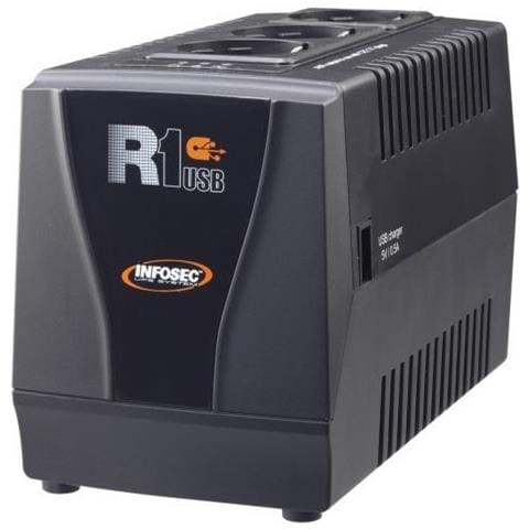 UPS R1 USB 600 Regolatore di Tensione Automatico 0,6 kVA 300 W 3 Presa (e) AC - Foto 1