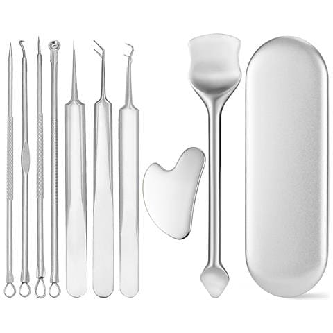 Kit Di Strumenti Di Bellezza In Acciaio Inossidabile Da 10 Pezzi Per La Cura Della Pelle - Foto 1