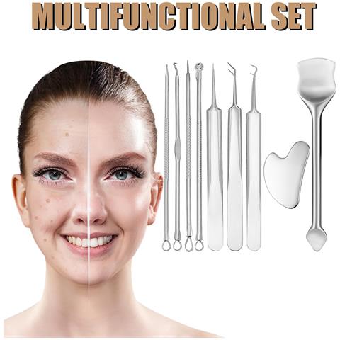 Kit Di Strumenti Di Bellezza In Acciaio Inossidabile Da 10 Pezzi Per La Cura Della Pelle - Foto 7
