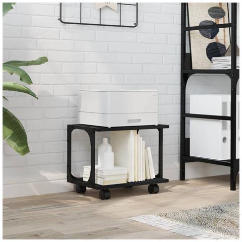 Supporto Per Stampante 2 Livelli Nero 41x28x33,5 Cm Multistrato - Foto 3