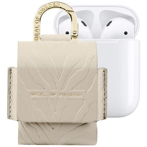 Borsa Mini Per Airpods 1 / 2 Flo Zebra Textured Con Moschettone, Beige - Foto 1