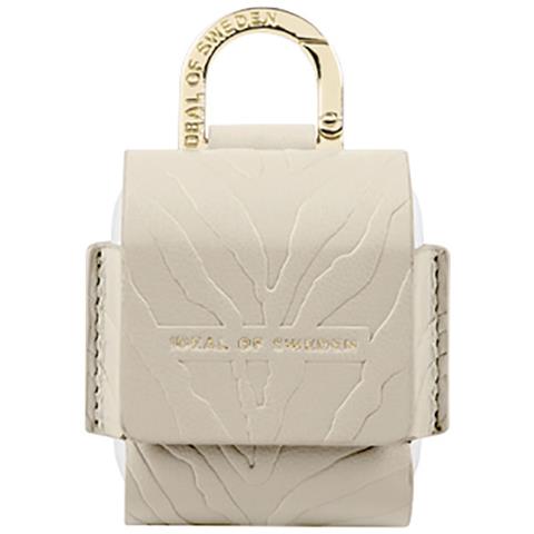 Borsa Mini Per Airpods 1 / 2 Flo Zebra Textured Con Moschettone, Beige - Foto 2