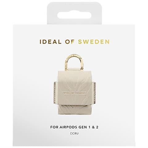 Borsa Mini Per Airpods 1 / 2 Flo Zebra Textured Con Moschettone, Beige - Foto 4