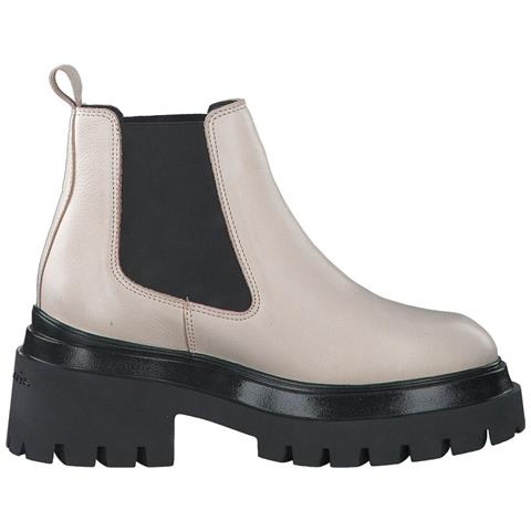 Beige Casual Closed Booties Stivaletti Pelle Scarpe Donna Beige Eu 37, 1-25462-29 418 - Foto 3