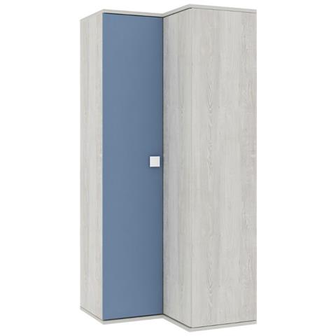 Armadio 98x96x223h Angolare Bianco Consumato Celeste - Foto 1