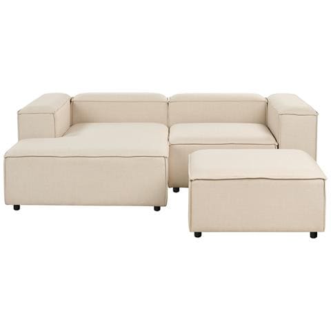 3 Posti Ardal Tessuto Beige Con Ottomana Lato Destro - Foto 2