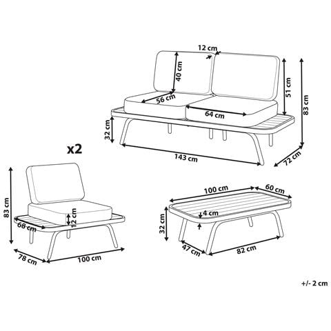 Set Da Giardino Con Tavolo 4 Posti Minozzo Legno Di Acacia Certificato Verde Oliva - Foto 7