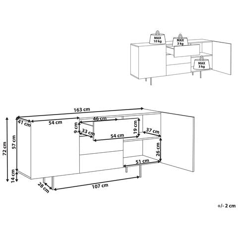 Credenza A 2 Ante Kenora Marrone Chiaro - Foto 6