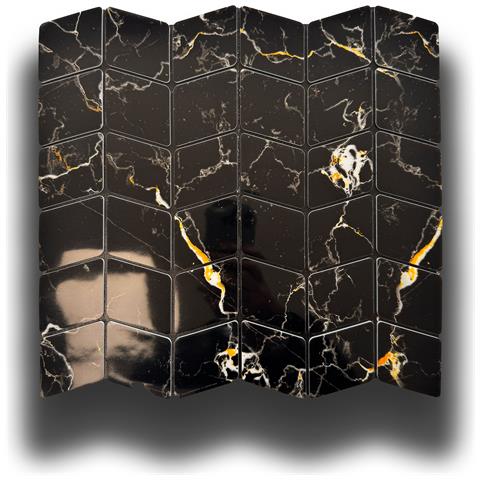 Piastrelle 3d Autoadesive In Pet Acustiche E Isolanti 30x30cm (4mm Spessore) Rombi Marmo Nero - Foto 1