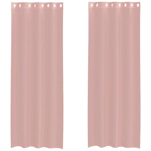 Tende In Voile Con Occhielli 2 Pz Rosa 140x260 Cm - Foto 2