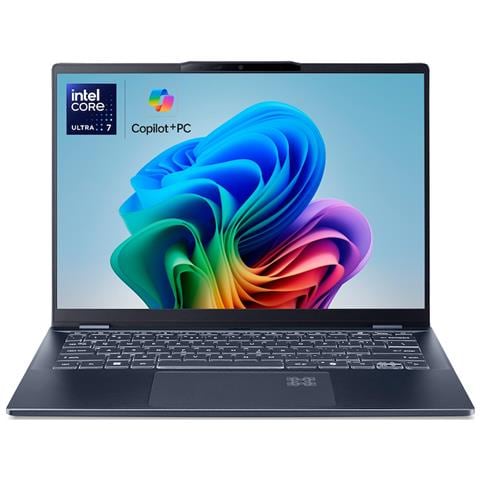 SWIFT 14 AI SF14-51-76Z0 Intel Core Ultra 7 258V Computer portatile 35,6 cm (14") WUXGA 32 GB DDR5-SDRAM 1,02 TB SSD Wi-Fi 7 (802.11be) Windows 11 Home Italiano Blu - Foto 1