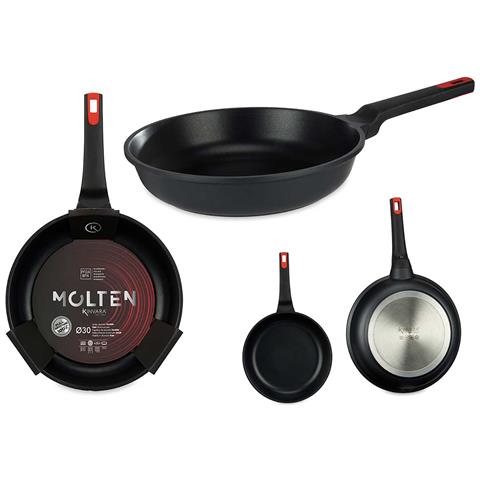 Piatto Di Diga 30cm Colato A Induzione Fusa 31,2x51x9,5 Cm. Colore Nero - Foto 2