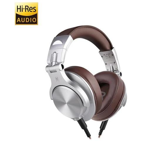 A71 Hi-Res Cuffie DJ Cablate Audio Stereo Silver /Brown - Foto 1