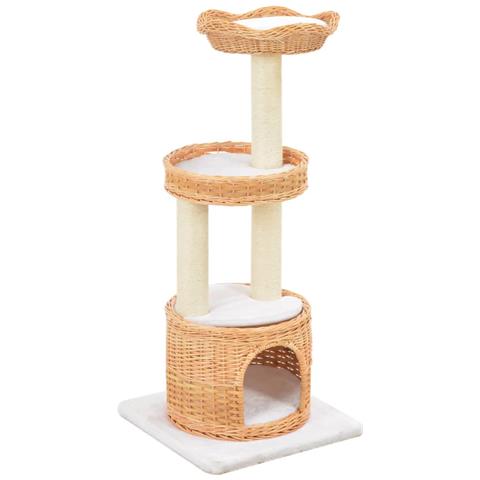 Lusso Casadino -  Albero Per Gatti Con Tiragraffi In Legno Di Salice Naturale - Foto 2