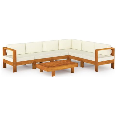 Lusso Casadino -  Set Da Giardino 7 Pz Con Cuscini 100x60 Cm Legno Di Acacia - Foto 1