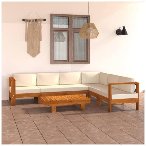 Lusso Casadino -  Set Da Giardino 7 Pz Con Cuscini 100x60 Cm Legno Di Acacia - Foto 8