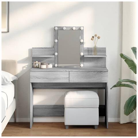 Toeletta Con Led Grigio Sonoma 100x40x130 Cm - Foto 8