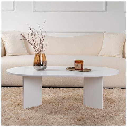 Azos Tavolino Ovale Effetto Travertino 119x60cm - Foto 2