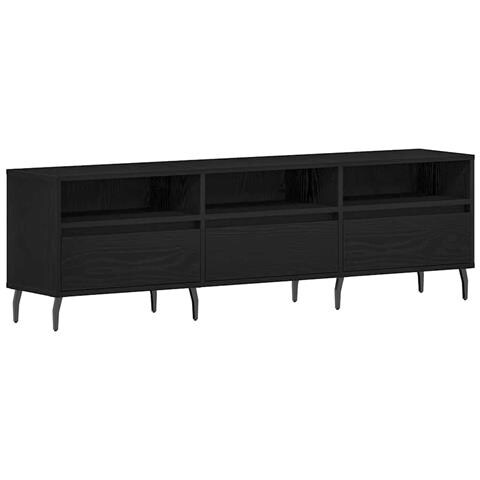 Mobile TV Nero Rovere 150x30x44,5 cm Legno ingegnerizzato - Foto 1